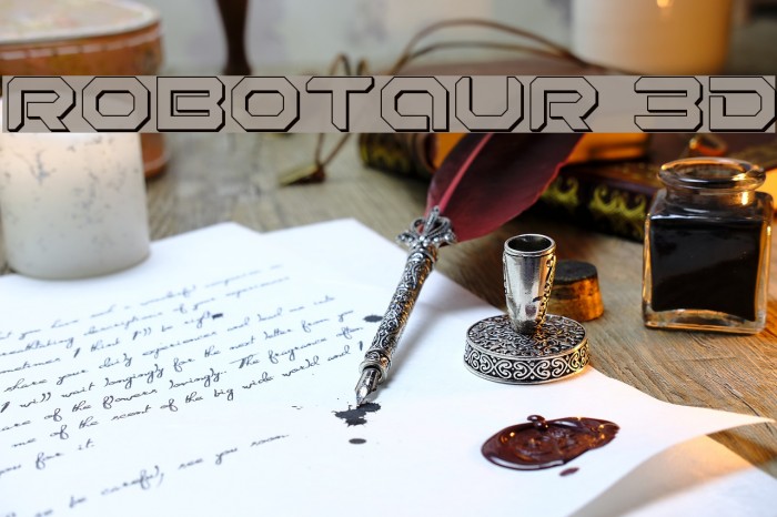 Robotaur 3D Font examples
