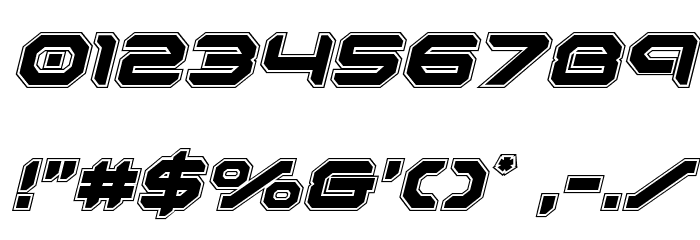 Robotaur Academy Italic Font OTHER CHARS