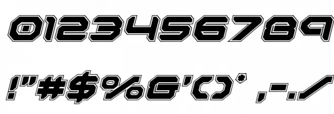 Robotaur Academy Italic Font OTHER CHARS