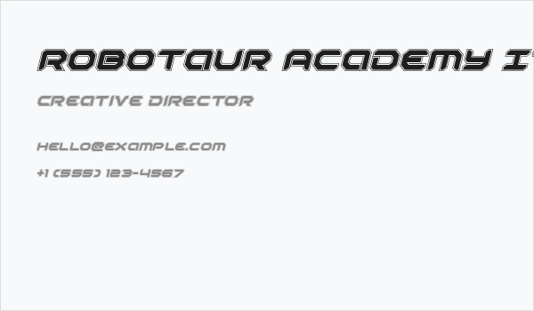 Robotaur Academy Italic Business Card