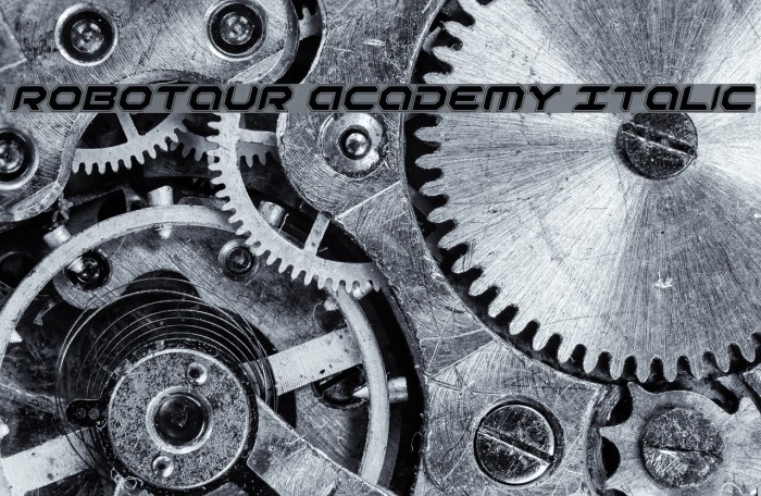 Robotaur Academy Italic Font examples