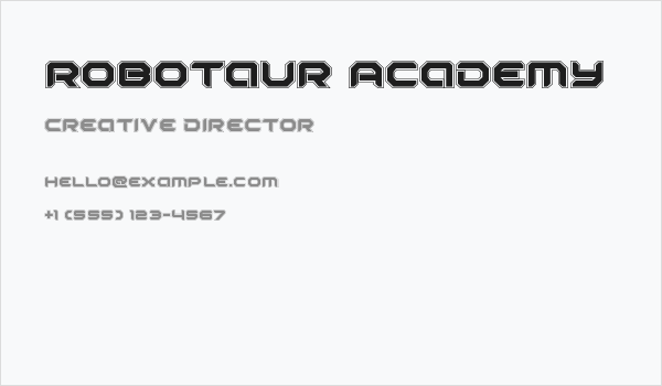 Robotaur Academy Business Card