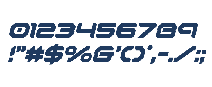 Robotaur Bold Italic Other Characters