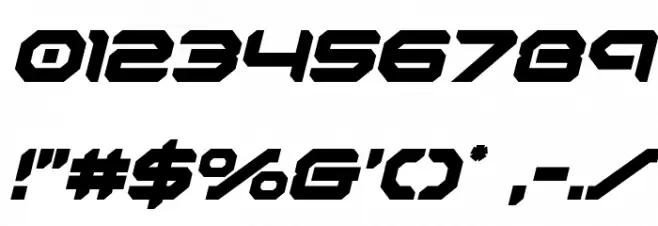 Robotaur Bold Italic Font OTHER CHARS