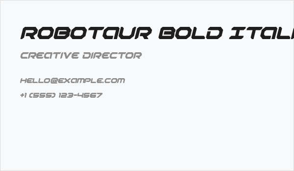Robotaur Bold Italic Business Card