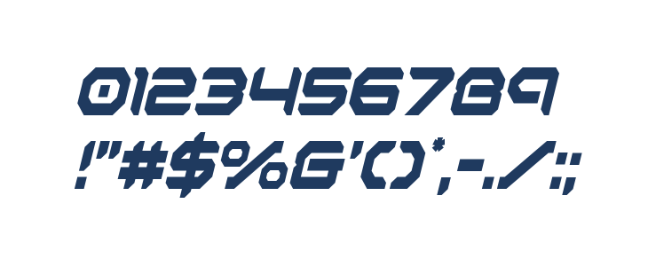 Robotaur Condensed Italic Other Characters