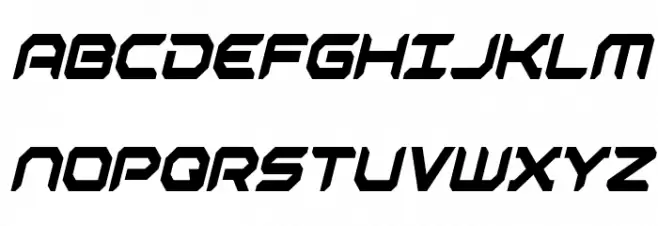 Robotaur Condensed Italic 字体 大写