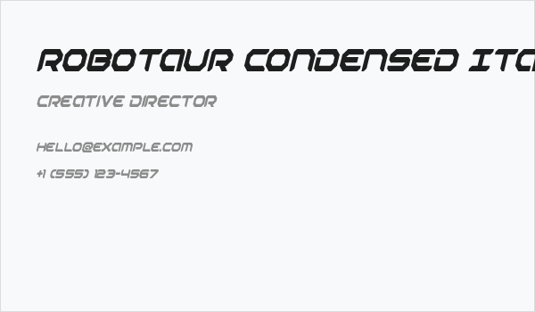 Robotaur Condensed Italic Business Card