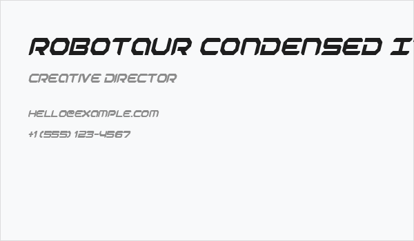 Robotaur Condensed Italic Business Card