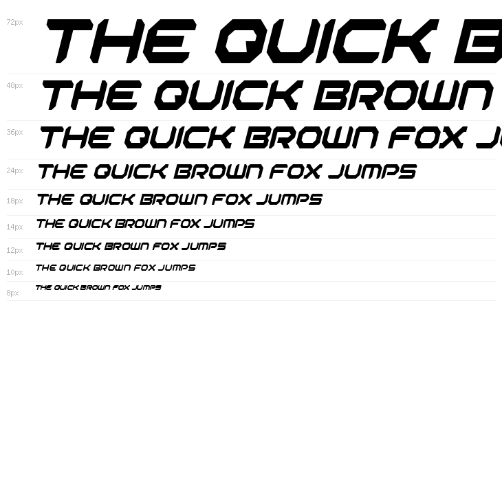 Robotaur Condensed Italic Waterfall