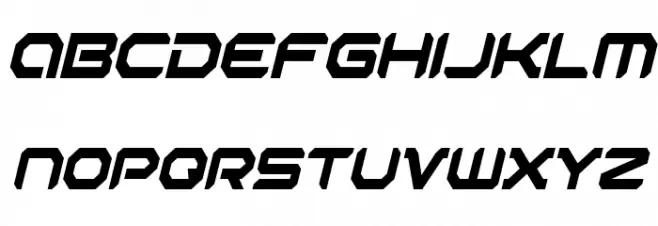 Robotaur Condensed Italic Schriftart Kleinbuchstaben