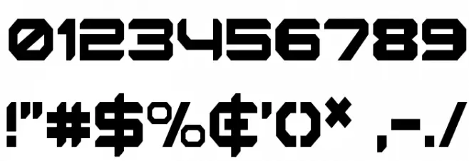 Robotaur Condensed Font OTHER CHARS