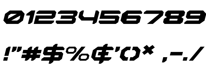 Robotaur Expanded Italic Font OTHER CHARS