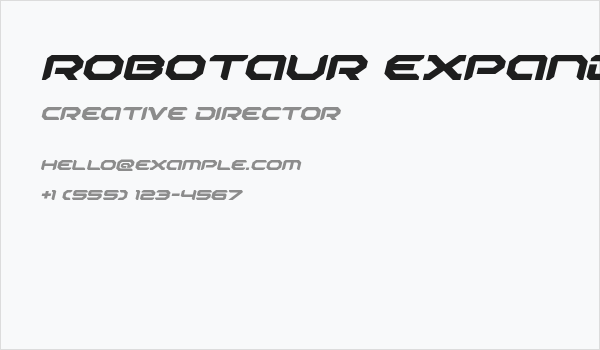 Robotaur Expanded Italic Business Card