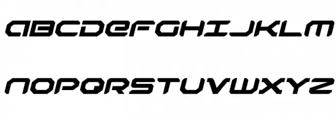 Robotaur Expanded Italic Font Litere mari
