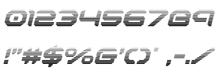 Robotaur Gradient Italic Font OTHER CHARS