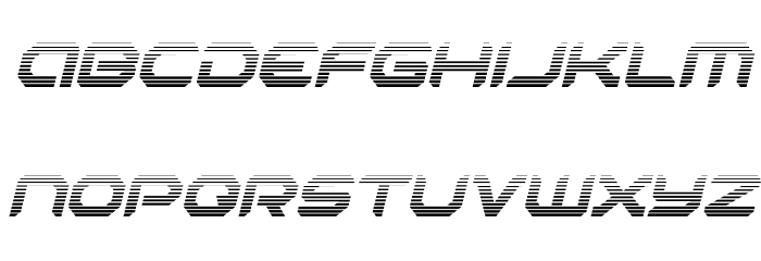 Robotaur Gradient Italic Font LOWERCASE