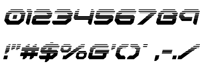 Robotaur Halftone Italic Font OTHER CHARS