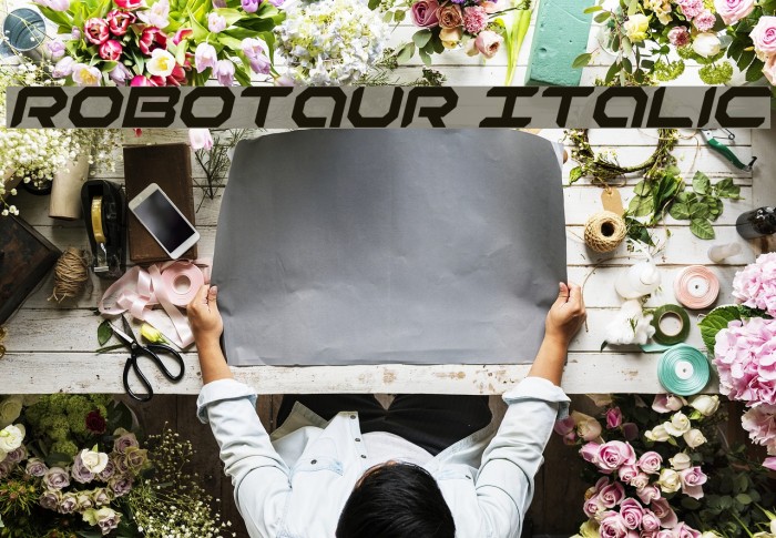 Robotaur Italic Font examples