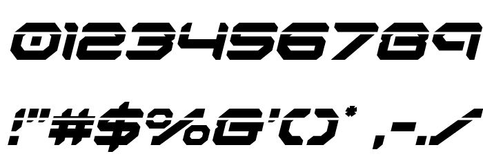 Robotaur Laser Italic Font OTHER CHARS