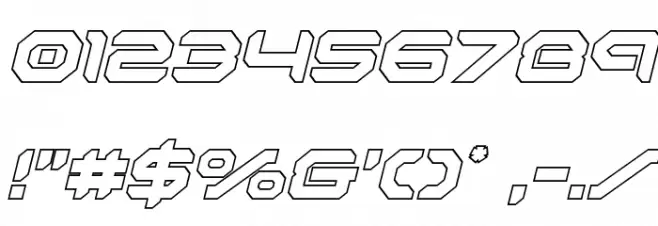 Robotaur Outline Italic Font OTHER CHARS