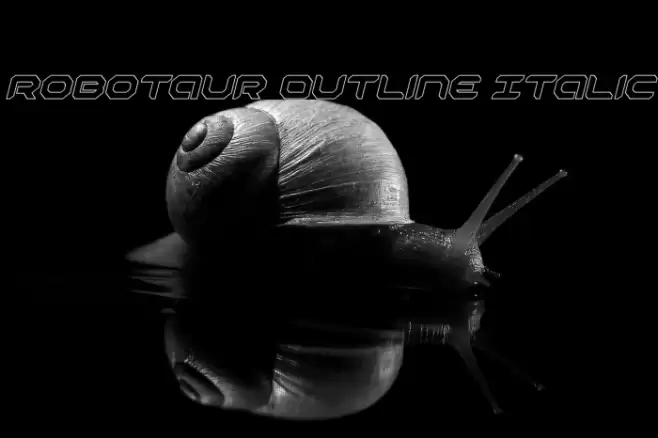 Robotaur Outline Italic Font examples