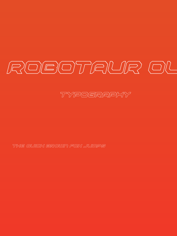 Robotaur Outline Italic Poster