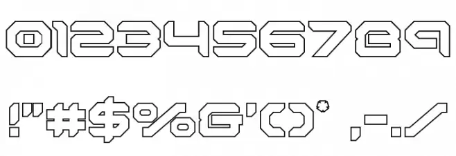 Robotaur Outline Font OTHER CHARS