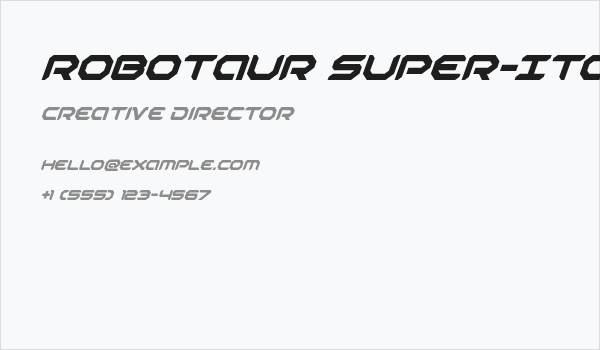 Robotaur Super-Italic Business Card