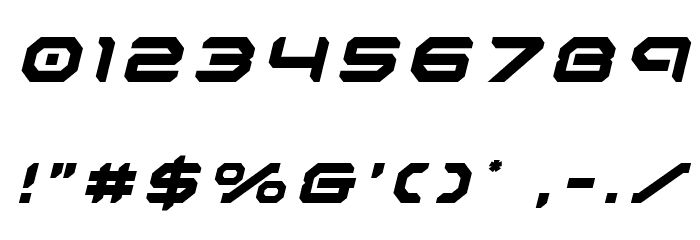 Robotaur Title Italic Font OTHER CHARS