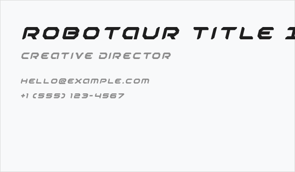 Robotaur Title Italic Business Card
