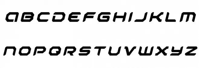 Robotaur Title Italic Schriftart Kleinbuchstaben
