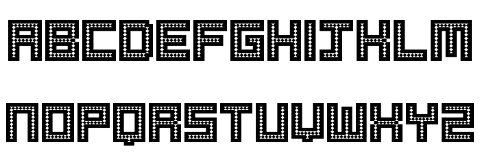Robotic Harlequin Font LOWERCASE