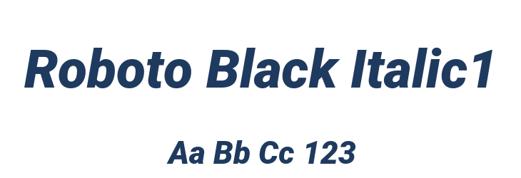 Roboto Black Italic1 Font Preview