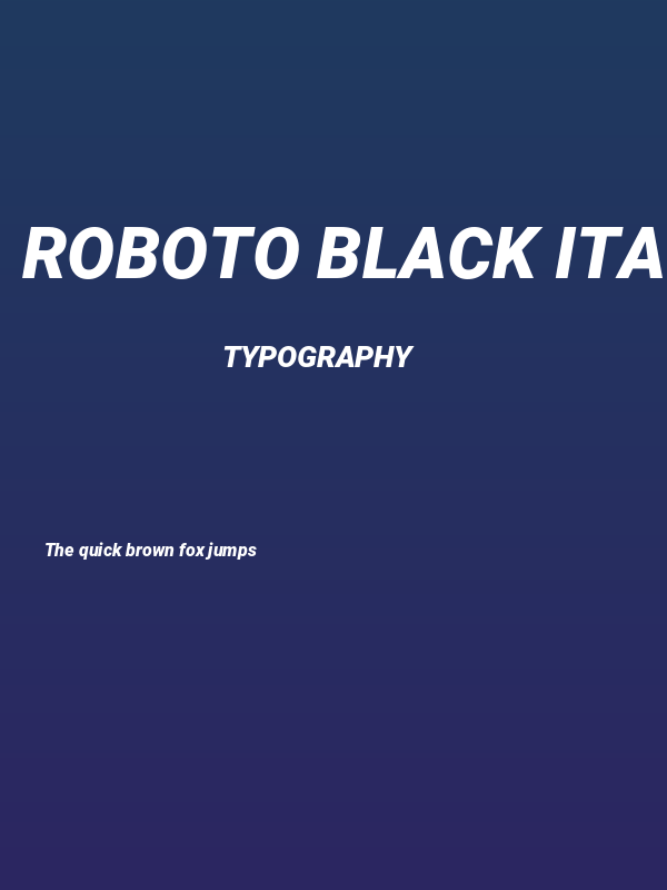 Roboto Black Italic1 Poster