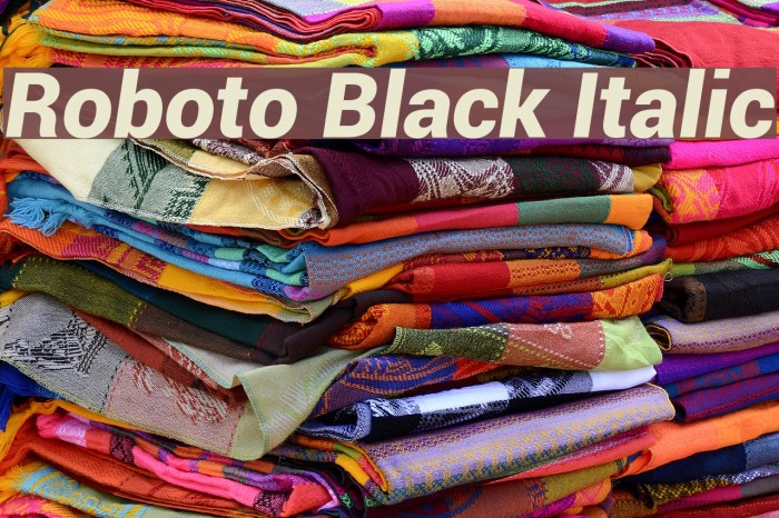 Roboto Black Italic Font examples