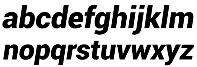 Roboto Black Italic Caratteri MINUSCOLO