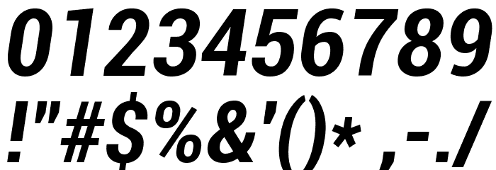 Roboto Bold Condensed Italic Font OTHER CHARS