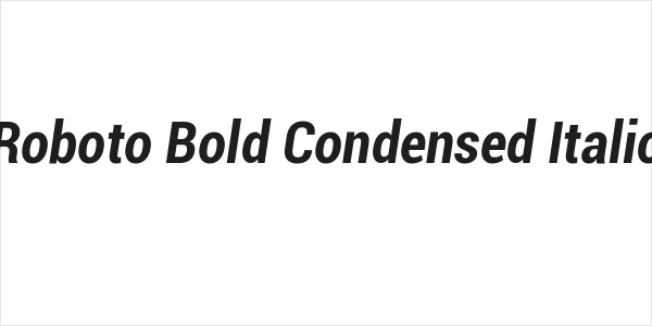 Roboto Bold Condensed Italic Logo
