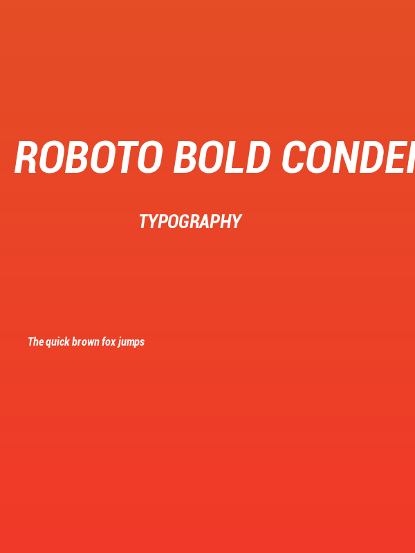 Roboto Bold Condensed Italic Poster