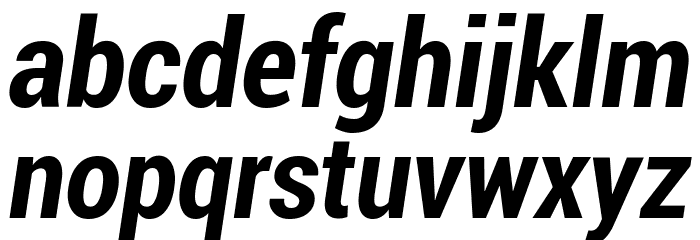 Roboto Bold Condensed Italic Font LOWERCASE