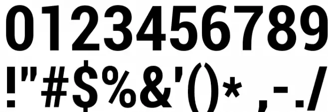 Roboto Bold Condensed Font OTHER CHARS