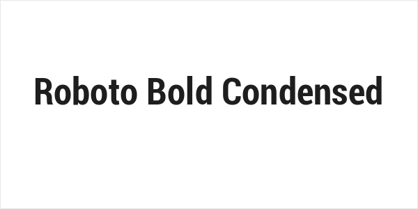 Roboto Bold Condensed Logo