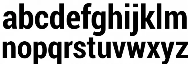 Roboto Bold Condensed Font LOWERCASE