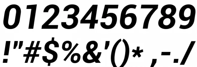 Roboto Bold Italic Font OTHER CHARS