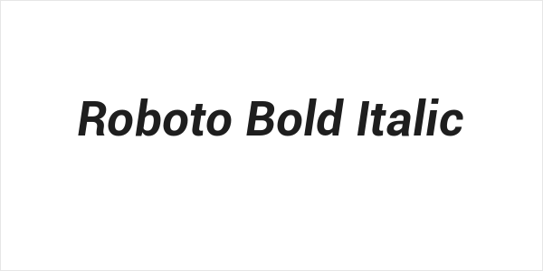 Roboto Bold Italic Logo