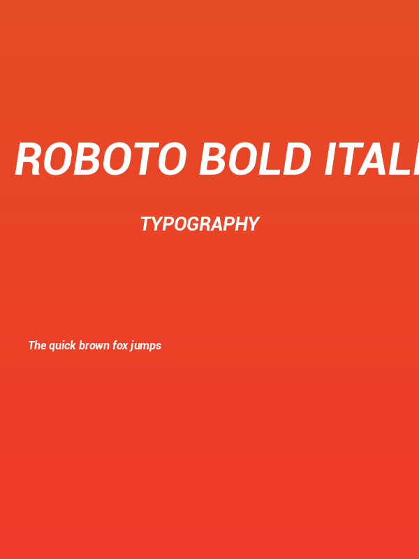 Roboto Bold Italic Poster