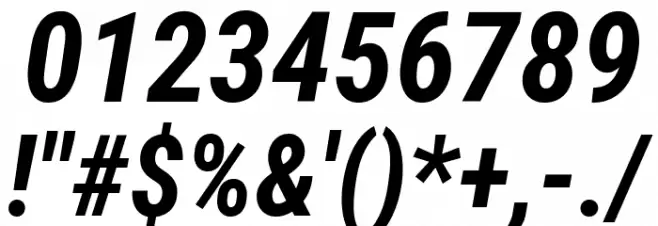 Roboto Condensed Bold Italic Font OTHER CHARS