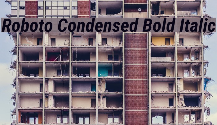 Roboto Condensed Bold Italic Example 3