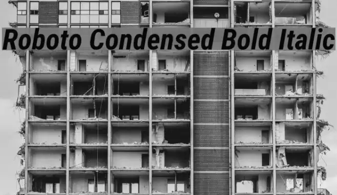 Roboto Condensed Bold Italic Font examples